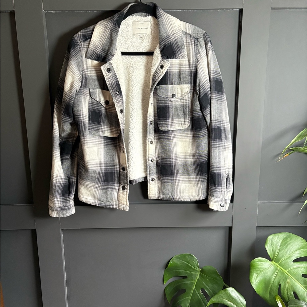 Lucky Brand Women’s  Black and White Plaid lined Jacket
